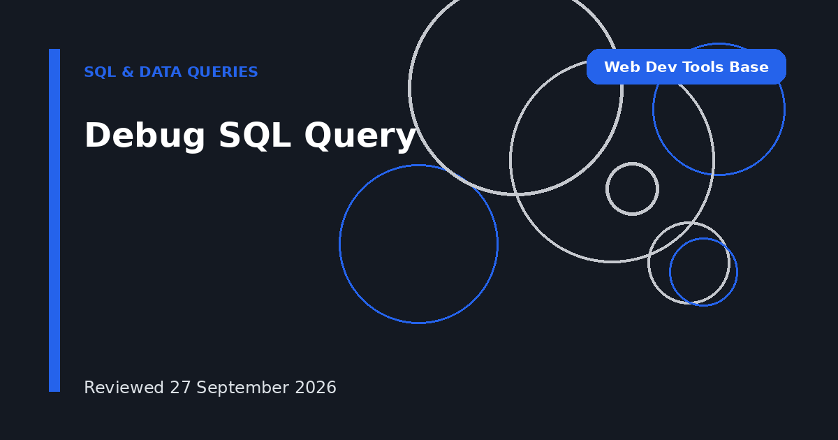 Debug SQL Query